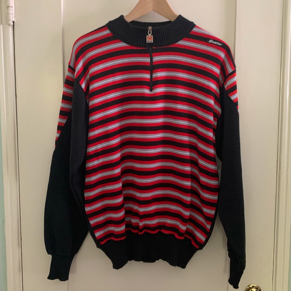Vintage Santini Italian Wool Cycling Sweater, L